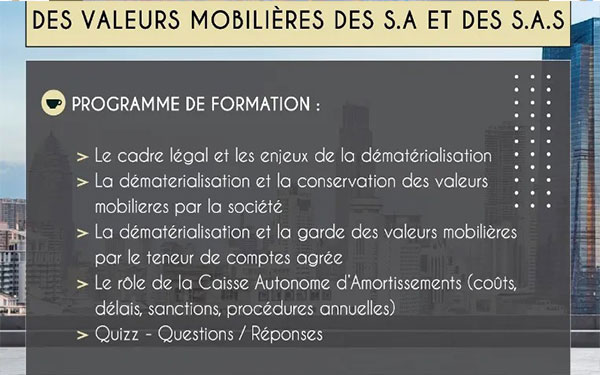 CAMEROUN : 2 séminaires sur la dématérialisation des valeurs mobilières en début septembre 2021 à Yaoundé et Douala