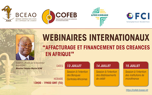 UEMOA : 3 jours de séminaires en ligne sur l'affacturage et le financement des créances en Afrique